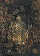 Theodore Rousseau In the Wood at Fontainebleau USA oil painting artist